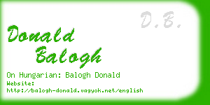 donald balogh business card